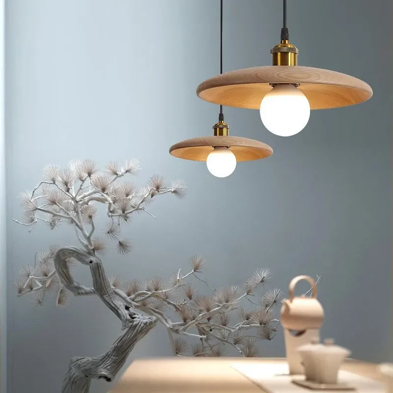Scandinavian Wooden Pendant Lamp – Minimalist Ceiling Light