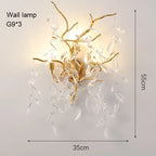 Exclusive chandelier with crystal leaves – branch effect, modern elegance