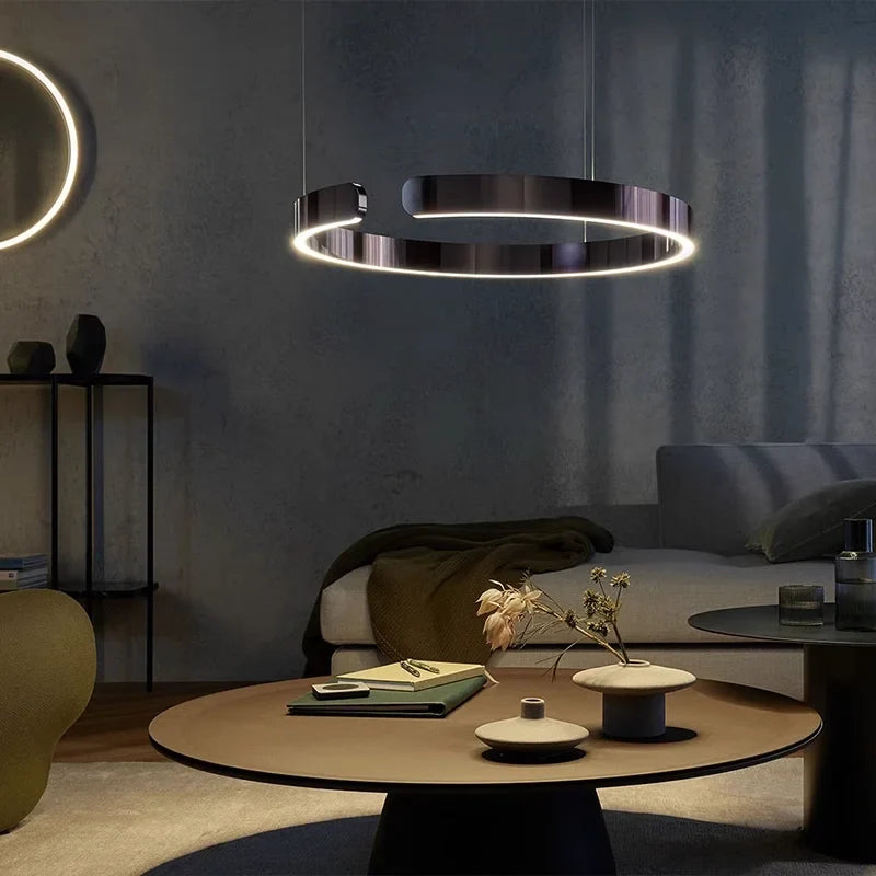 Modern LED Ring Chandelier – Elegant Round Ceiling Lamp