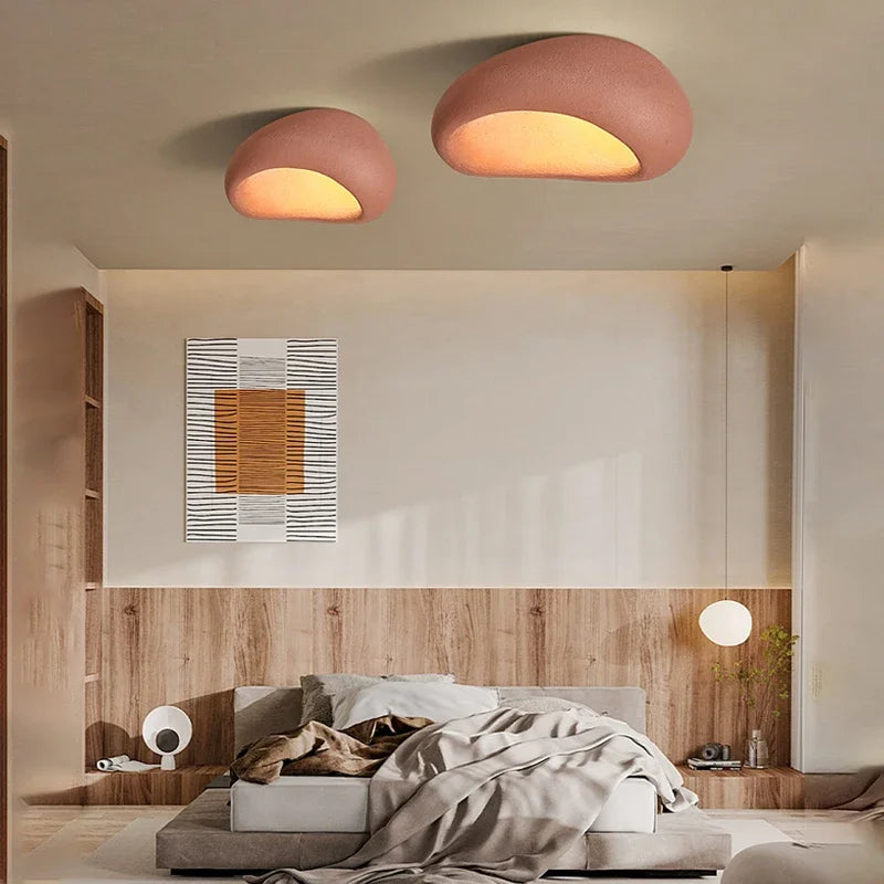 LED Ceiling Lamp in Wabi-Sabi Style – Decorative Ceiling Fixture with Organic Shape