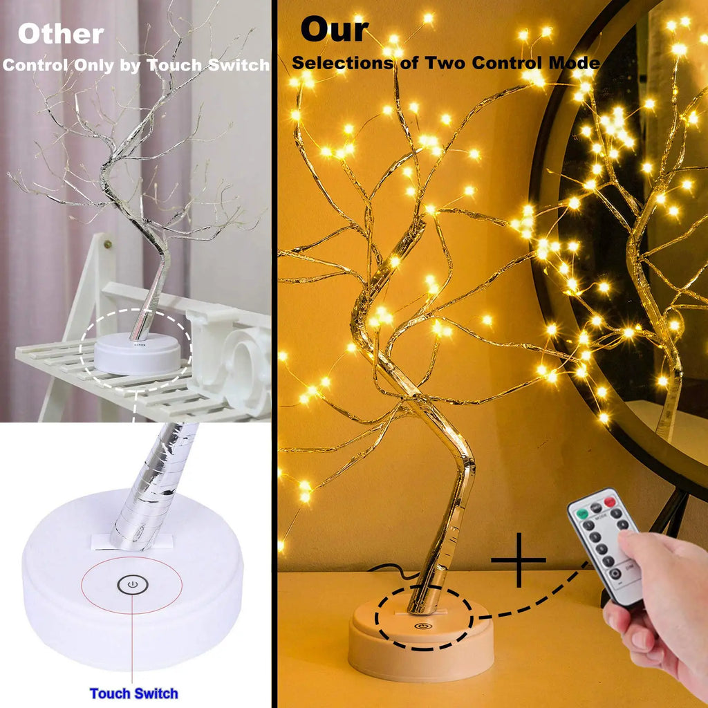 Auralyn – 108 LED Bonsai Table Lamp with Remote Control and USB