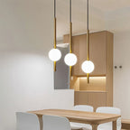 Modern Gold Pendant Lamp with Spherical Shade | Minimalist LED Ceiling Lamp