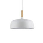 Modern metal pendant lamp with wooden accent – minimalist Scandinavian style