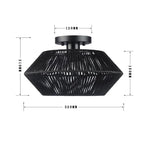 Ceiling lamp with a lattice lampshade – modern ceiling light in boho or industrial style