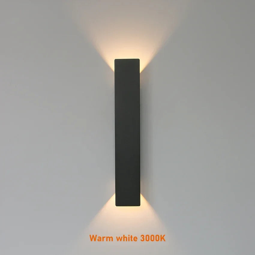 Modern Outdoor Wall Lamp – LED Up/Down Sconce, Waterproof, Vertical Design