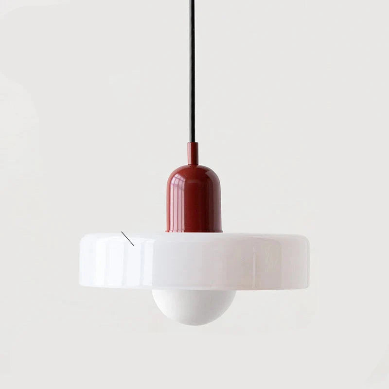 Modern pendant lamp with colorful glass shade Bauhaus