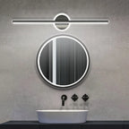 Modern LED Wall Lamp in Line Shape with Round Element – Designer Lighting