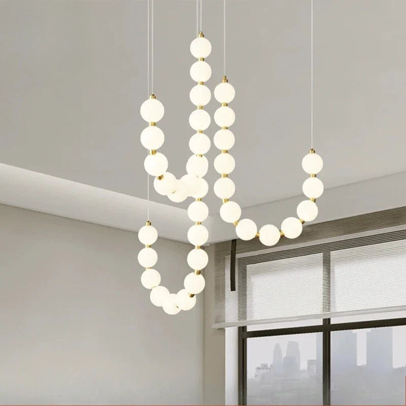 Modern LED pendant lamp – stunning necklace design with light spheres