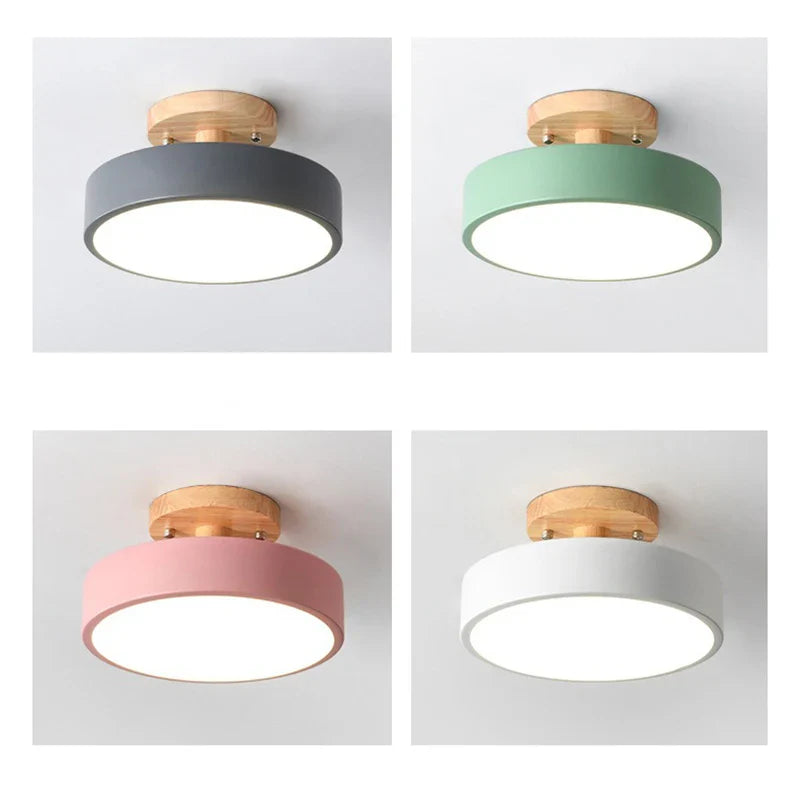 Modern LED ceiling lamp made of wood
