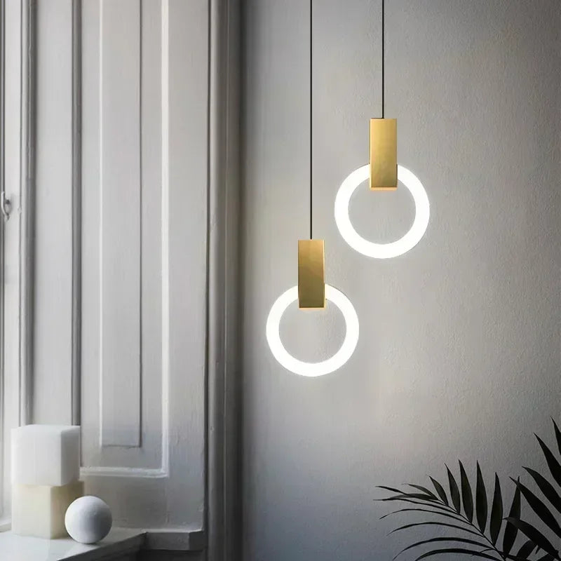 Modern LED Pendant Lamp Gold Ring
