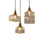 Vintage glass hanging lamps with brass finish