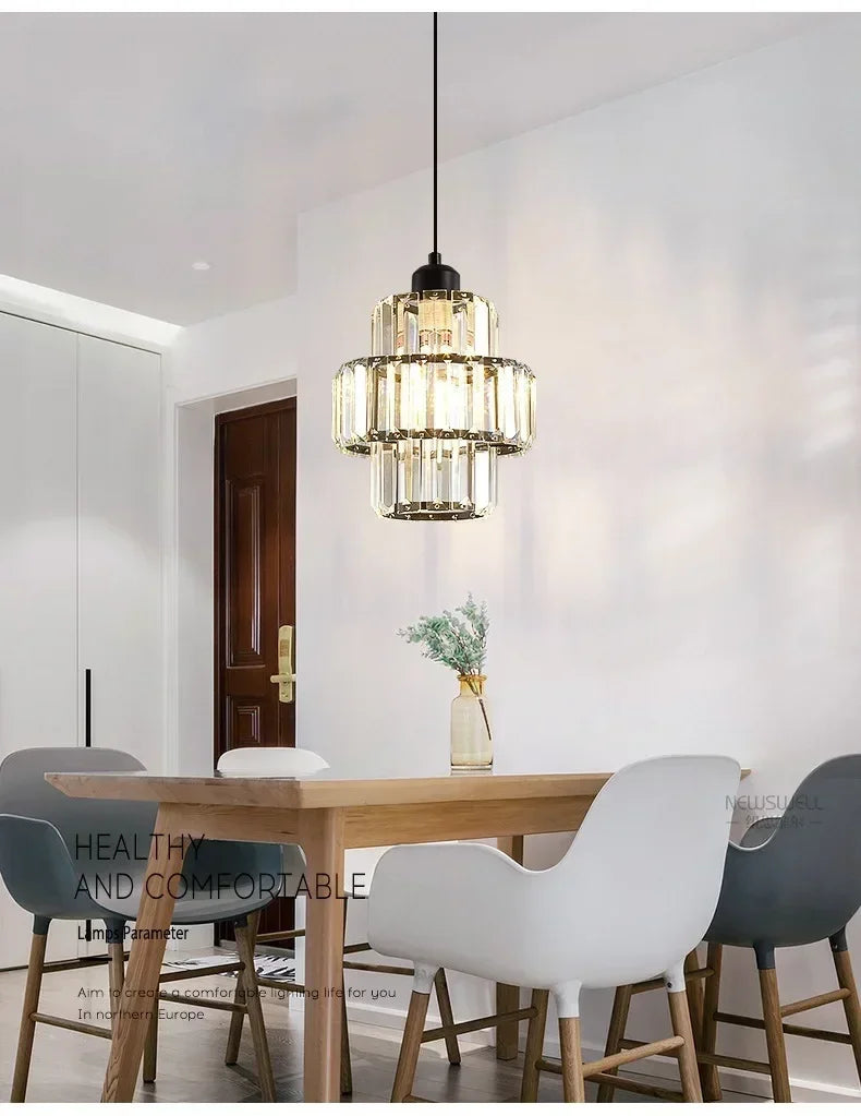 Elegant Glass Pendant Lamp Crystal – Glamour Style