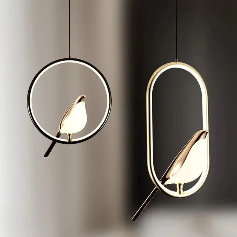 Luxury Hanging Lamp with a Golden Bird