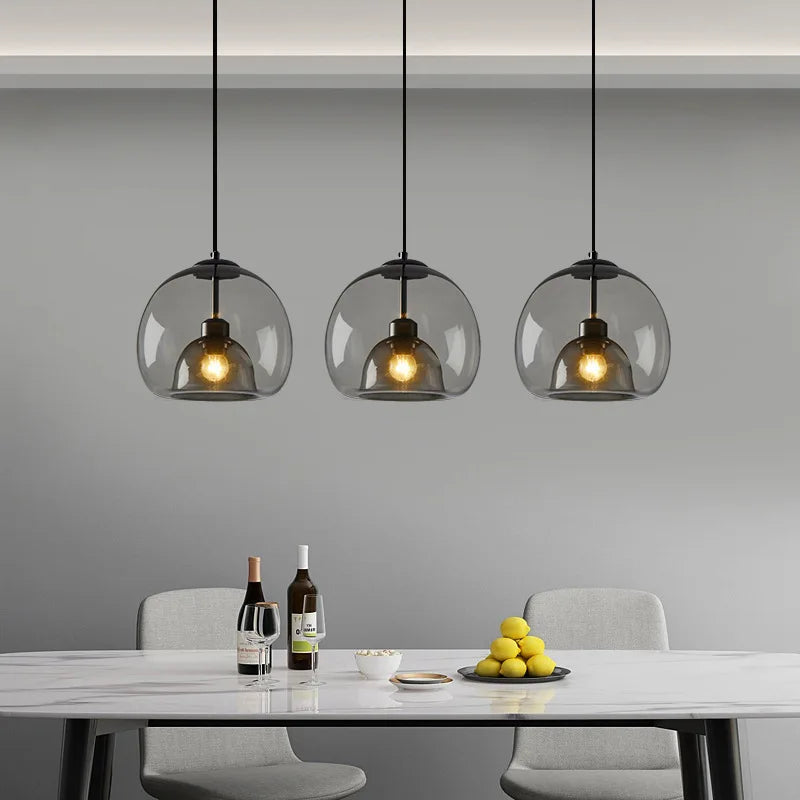 Glass Pendant Lamp – Double Shade in Industrial Style