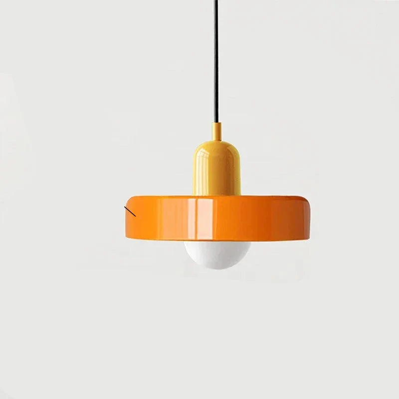 Modern pendant lamp with colorful glass shade Bauhaus