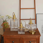 Vintage glass hanging lamps with brass finish