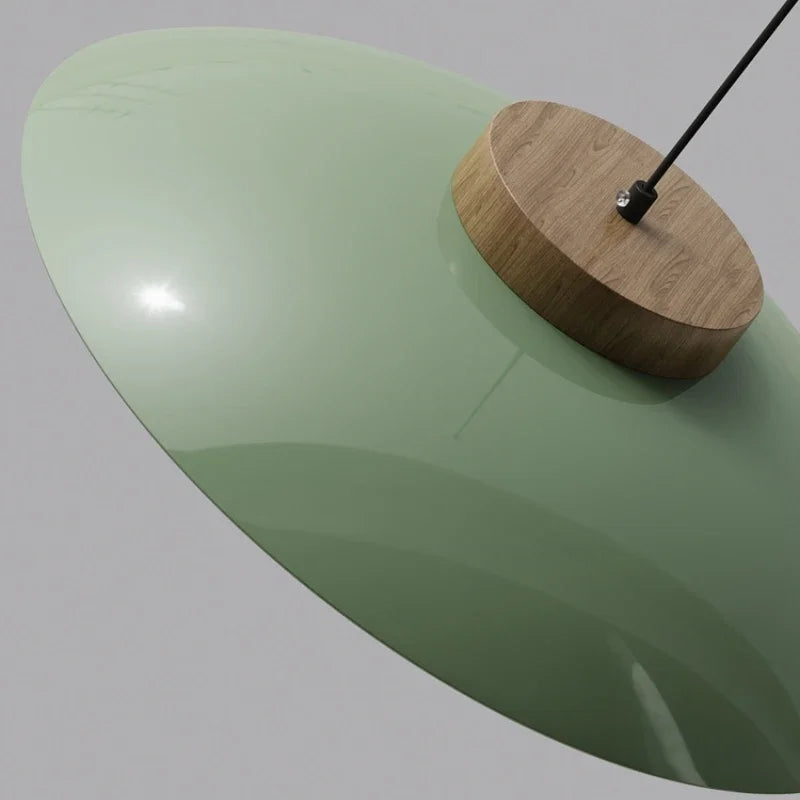 Modern Glass Pendant Lamp – Minimalist Design with Wooden Accent