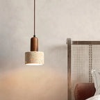 Pendant lamp made of natural stone and wood – modern ceiling lamp for the kitchen or dining room