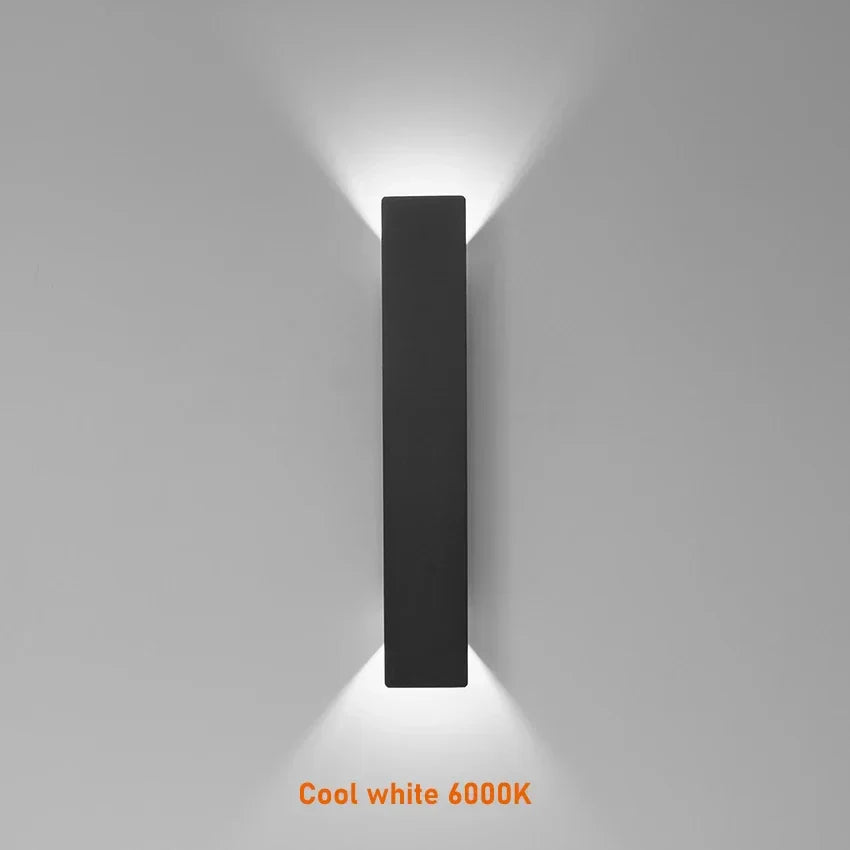 Modern Outdoor Wall Lamp – LED Up/Down Sconce, Waterproof, Vertical Design