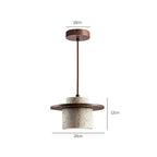 Modern Hanging Lamp Made of Stone and Wood