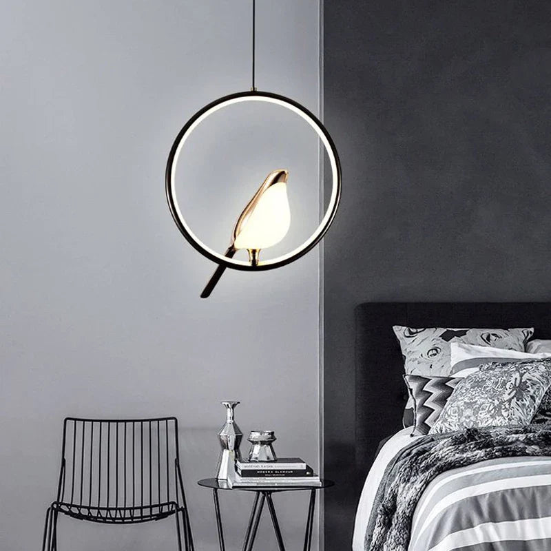 Luxury Hanging Lamp with a Golden Bird