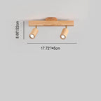 Japanese Wooden LED Semi-Flush Mount Ceiling Light | 2 Light