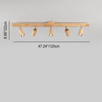 Japanese Wooden LED Semi-Flush Mount Ceiling Light | 2 Light