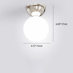 Scandinavian Glass Globe Semi-Flush Ceiling Light | 1-Light