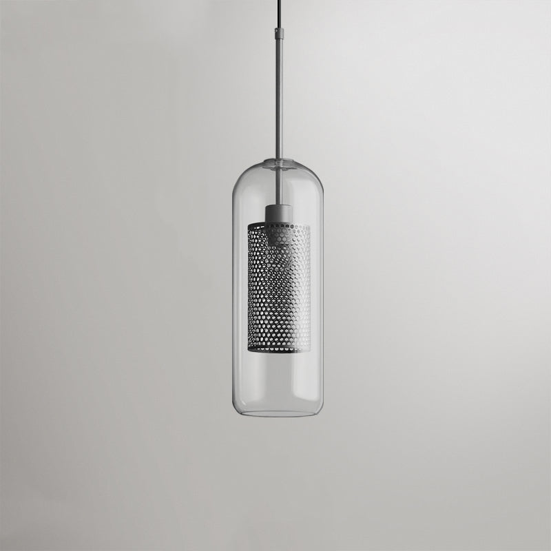 Hessa Contemporary Golden Pendant Light, Glass, Globe/Cylindric