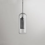Hessa Contemporary Golden Pendant Light, Glass, Globe/Cylindric