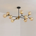 Valentina Art Deco Glass Bubble Chandelier, Amber
