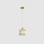 Vina Modern Cluster Cylinder Glass Pendant Light, Black/Gold