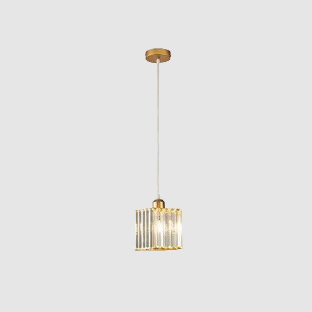 Vina Modern Cluster Cylinder Glass Pendant Light, Black/Gold