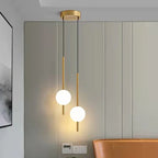 Modern Gold Pendant Lamp with Spherical Shade | Minimalist LED Ceiling Lamp