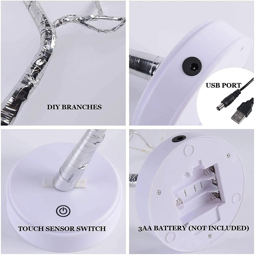 Auralyn – 108 LED Bonsai Table Lamp with Remote Control and USB