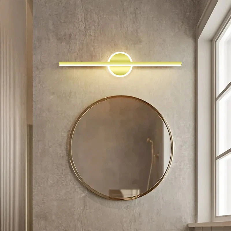 Modern LED Wall Lamp in Line Shape with Round Element – Designer Lighting