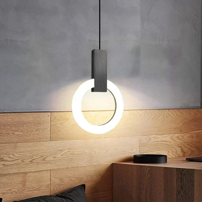 Modern LED Pendant Lamp Gold Ring
