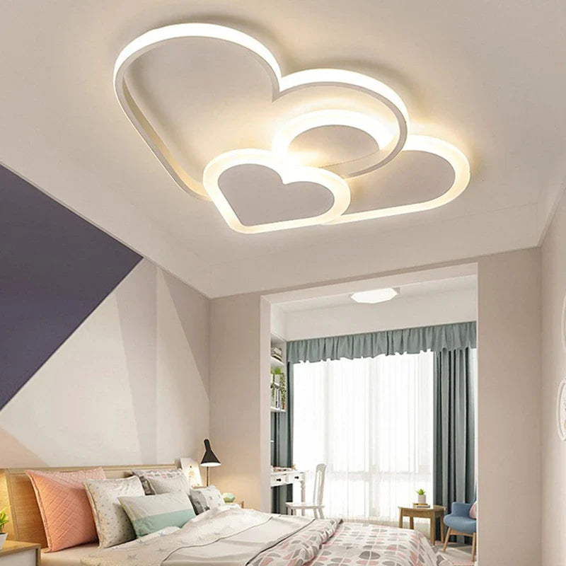 Modern LED Ceiling Lamp in the Shape of Hearts for Children's Room