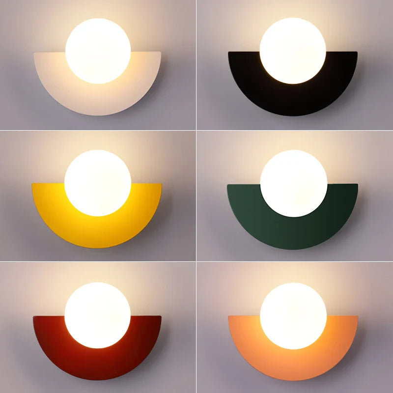 Modern LED Wall Lamp in Geometric Semicircle Style