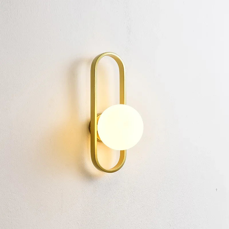 Modern Wall Sconce with Milk Glass Ball
