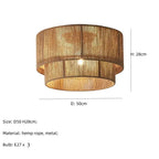 Boho Ceiling Lamp with Natural Rope