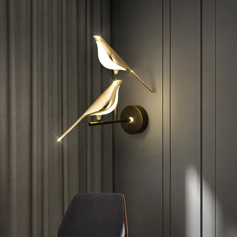 Wall lamp inspired by a bird with a modern design