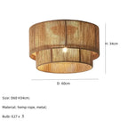 Boho Ceiling Lamp with Natural Rope