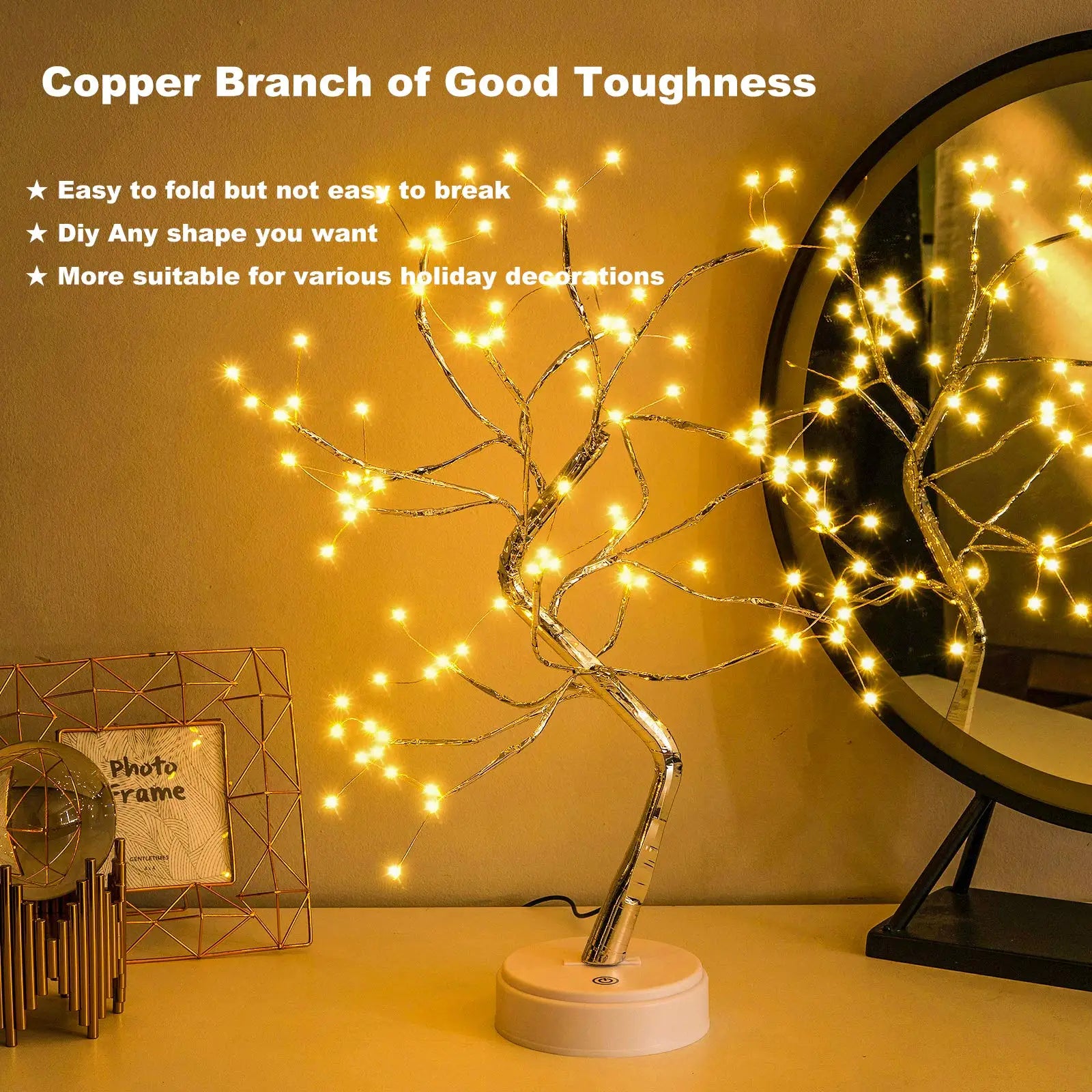 Auralyn – 108 LED Bonsai Table Lamp with Remote Control and USB