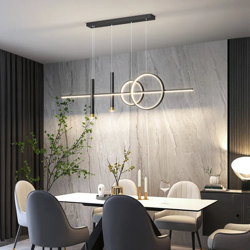 Modern LED Pendant Light – geometric design, ceiling lighting for living room and dining room