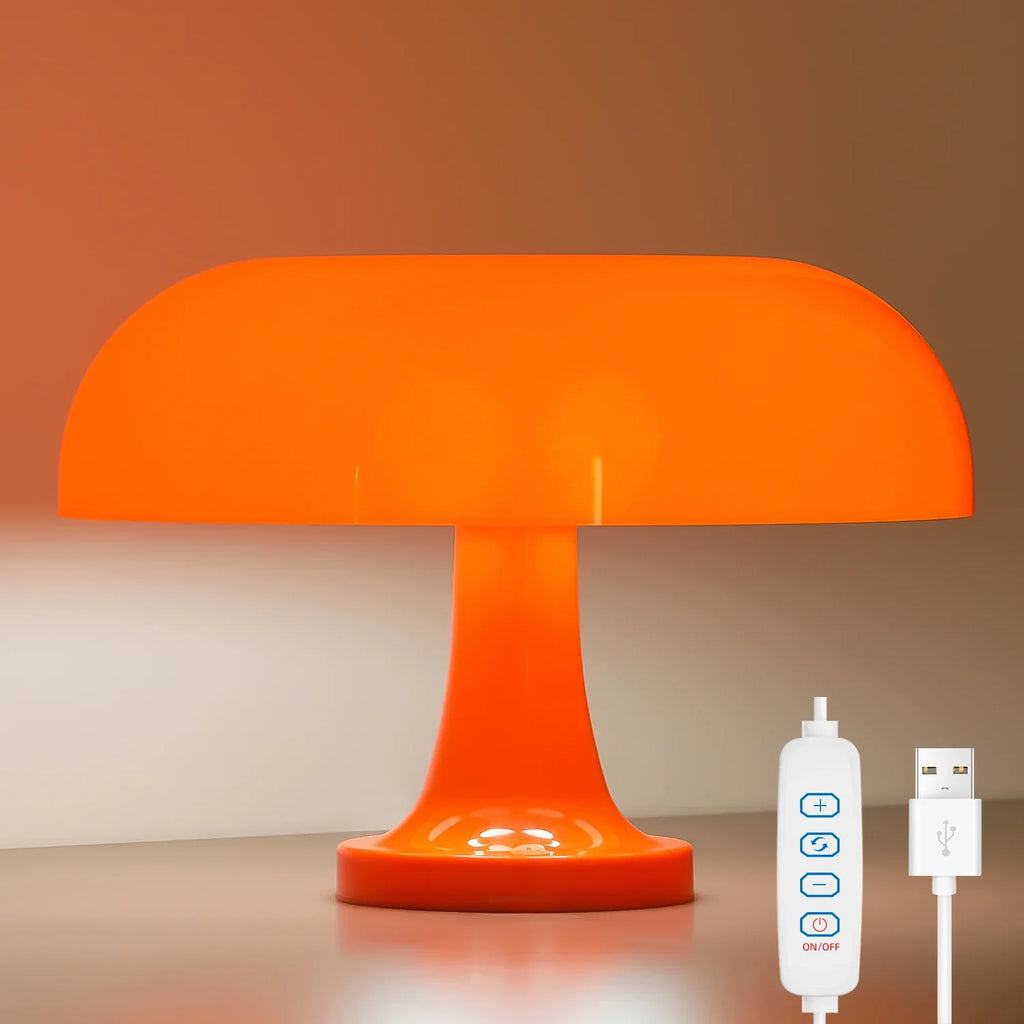 Designer LED Table Lamp in a Modern Mushroom Shape