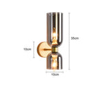Elegant wall sconce with smoky glass and gold finish – double light source