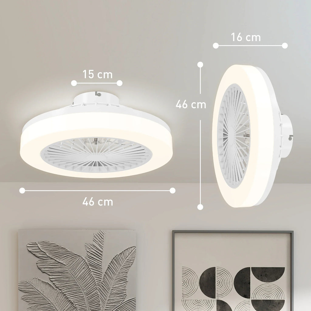 Velminra - Ceiling Fan With LED Light And Remote Control
