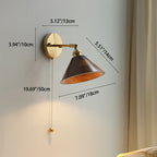 Scandinavian Brass Wood Wall Sconce Lamp 1-Light