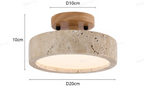 Modern Minimalist Travertine Round LED Ceiling Light 1-Light